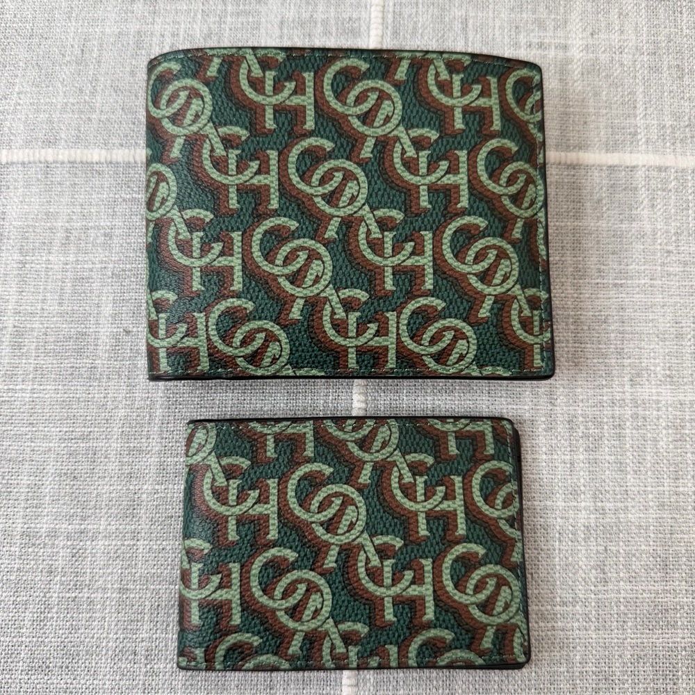 Coach 3-In-1 Wallet In Signature Canvas Monogram Amazon Green NEW